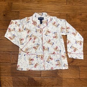 Vintage Women’s Esleep Jammies Flannel Button Down Top Small Pajamas Shirt